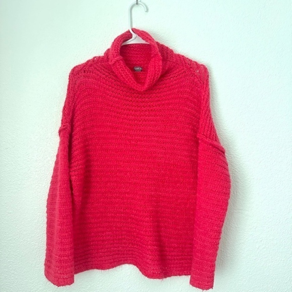 Aerie Sweater Women’s S Pink Turtleneck Relaxed Fit Knit Pullover